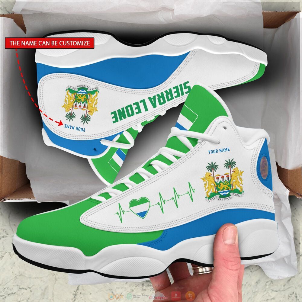 Personalized_Sierra_Leone_flag_custom_Air_Jordan_13_shoes_1