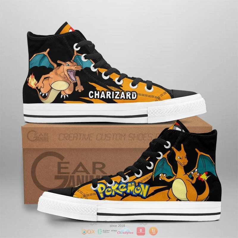 Pokemon_Charizard_canvas_high_top_shoes