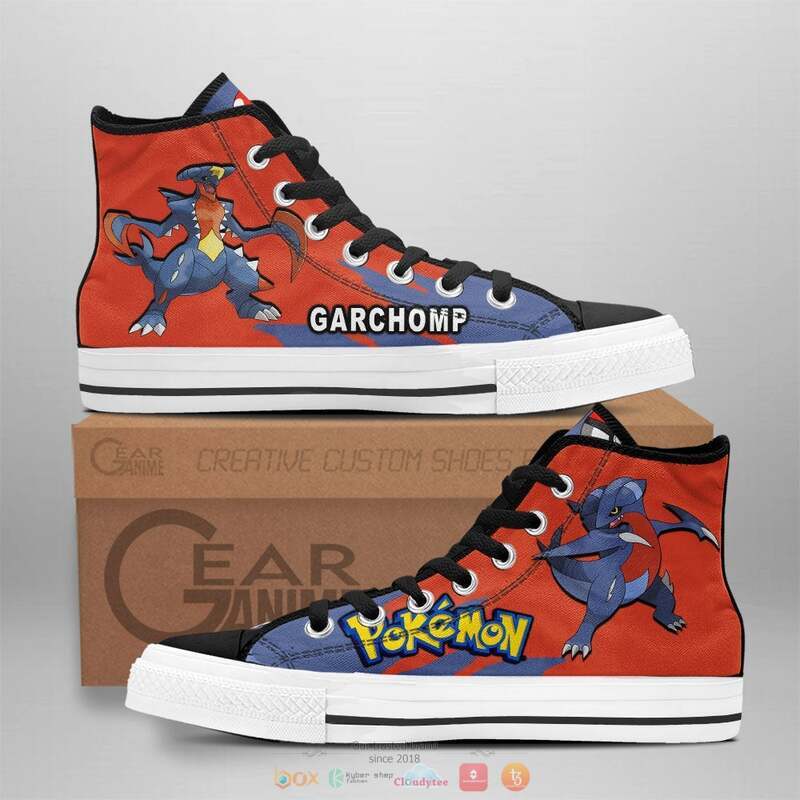 Pokemon_Garchomp_canvas_high_top_shoes