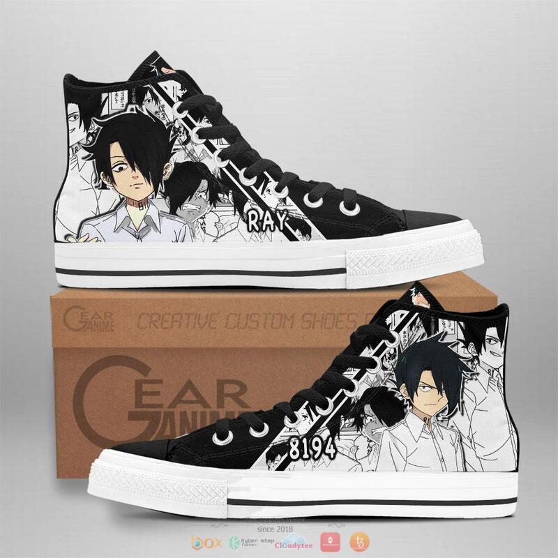 Ray_Anime_The_Promised_Neverland_canvas_high_top_shoes