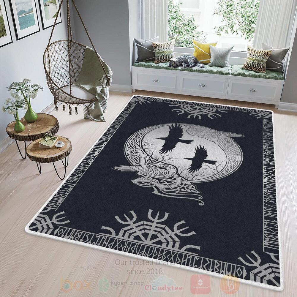 Runic_And_Raven_-_Viking_Area_Rug