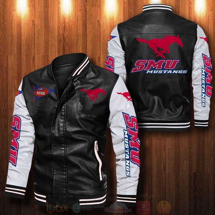 SMU_Mustangs_Bomber_Leather_Jacket