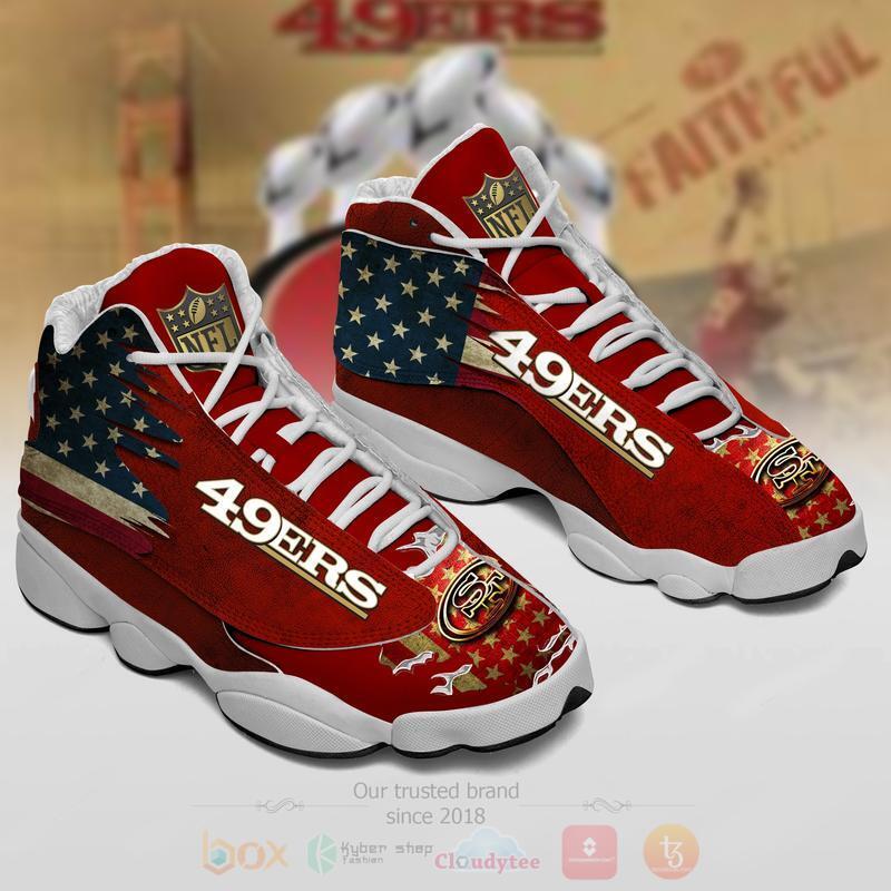 San_Francisco_49ers_US_Flag_Air_Jordan_13_Shoes