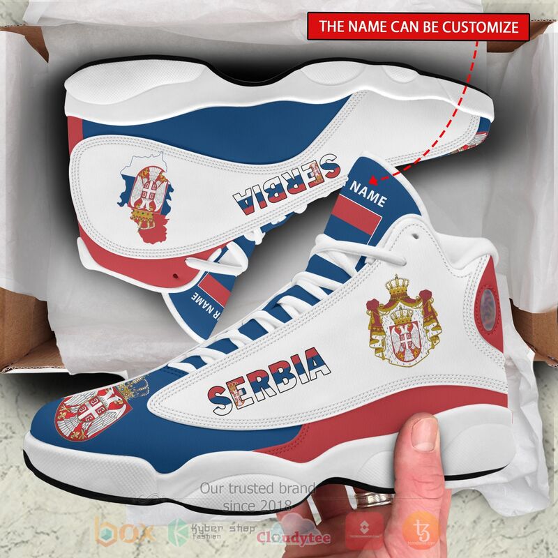 Serbia_Personalized_White_Air_Jordan_13_Shoes