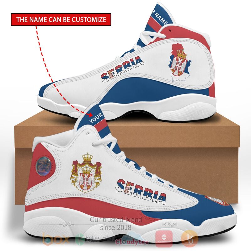 Serbia_Personalized_White_Air_Jordan_13_Shoes_1