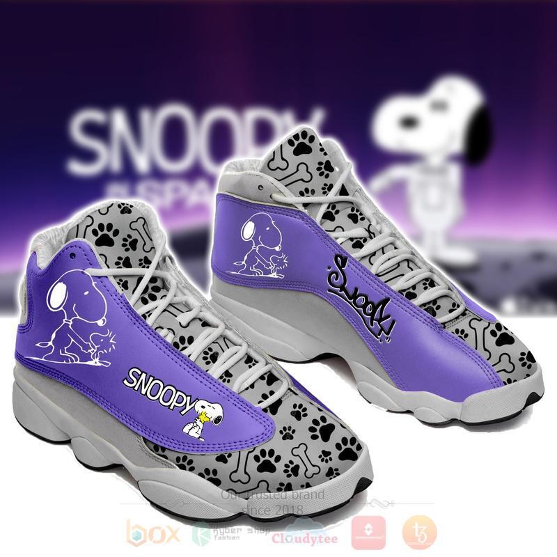 Snoopy_and_Woodstock_Violet_Air_Jordan_13_Shoes