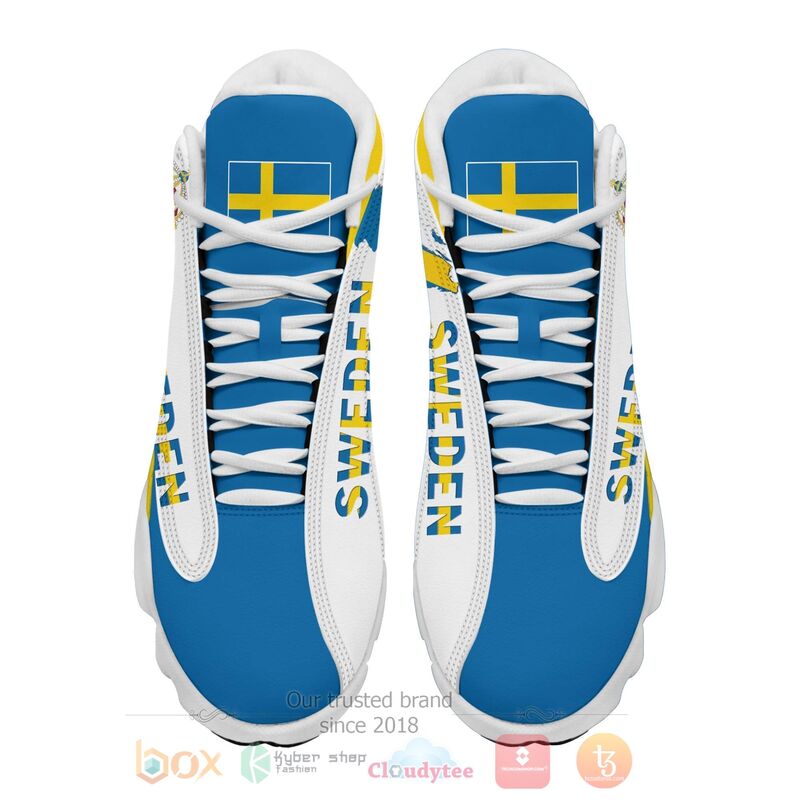Sweden_Personalized_Blue_Air_Jordan_13_Shoes_1