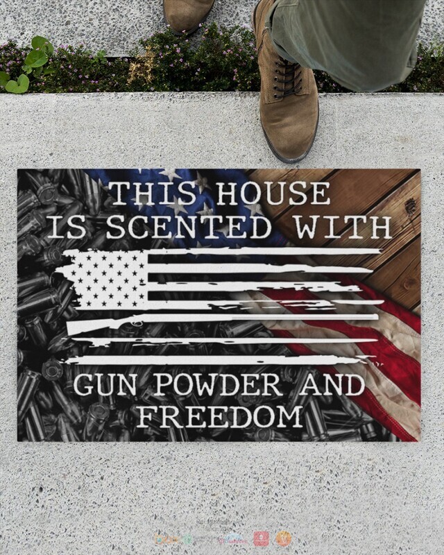 This_House_is_Scented_With_Gun_Powder_and_Freedom_American_flag_doormat