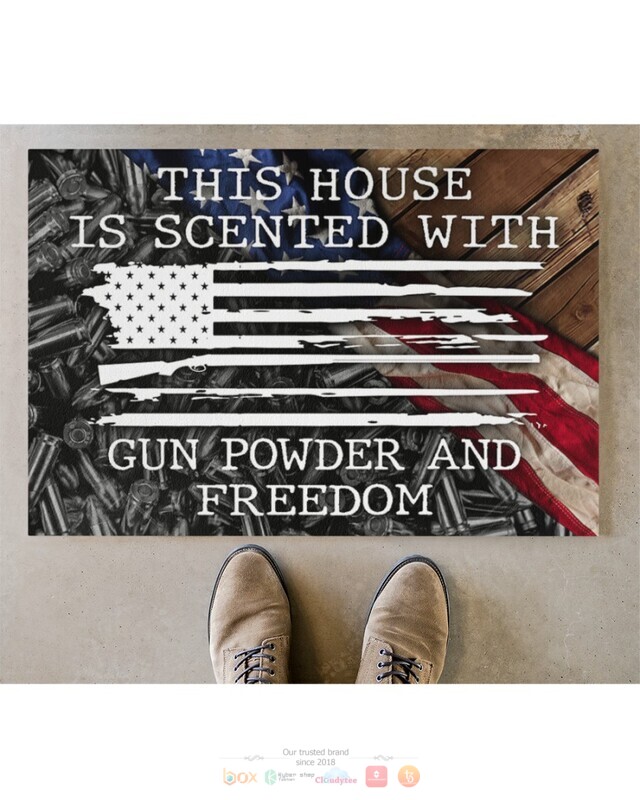 This_House_is_Scented_With_Gun_Powder_and_Freedom_American_flag_doormat_1