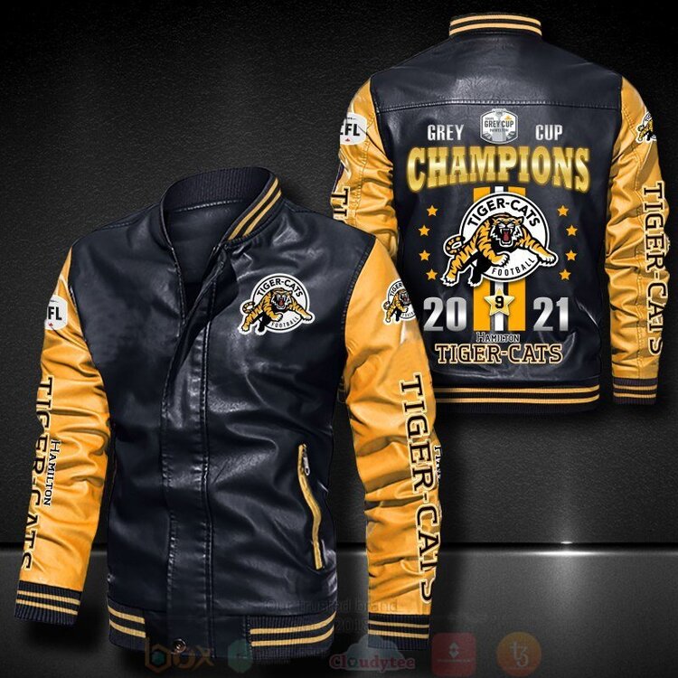 Tiger-Cats_Grey_Cup_Champions_2021_Bomber_Leather_Jacket