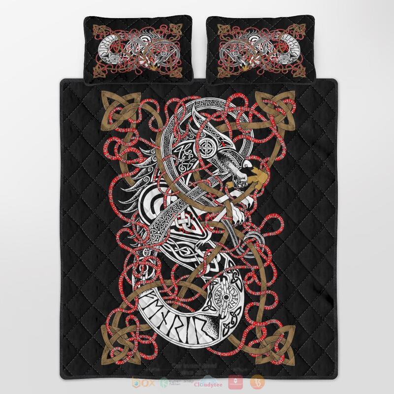 Viking_Fenrir_Black_Quilt_Bedding_Set_1