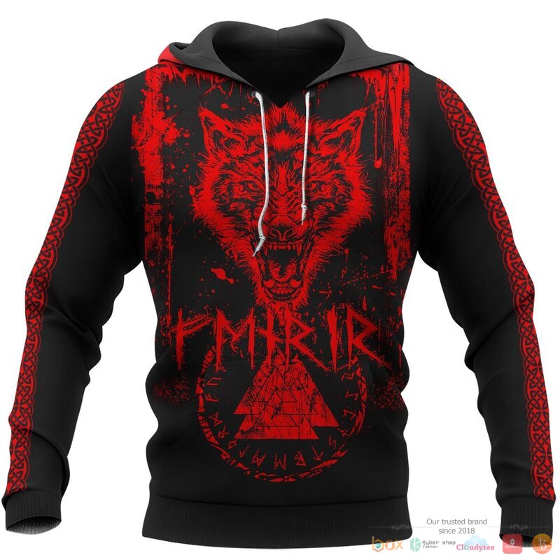 Viking_Fenrir_Wolf_3d_shirt_Hoodie