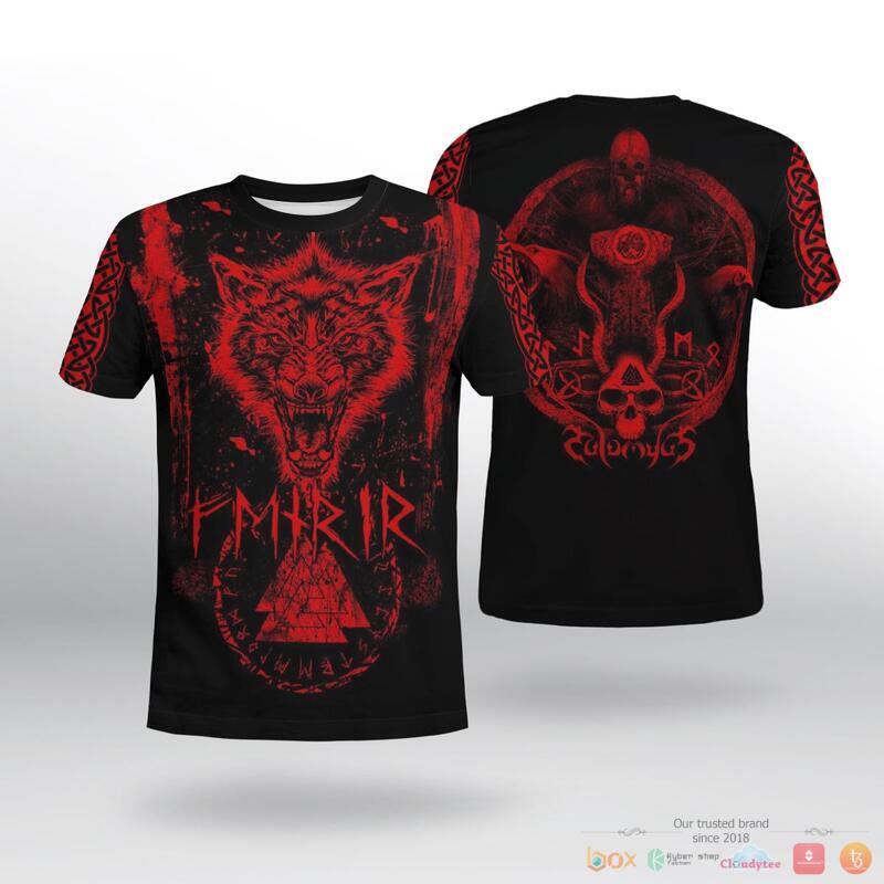Viking_Fenrir_Wolf_3d_shirt_Hoodie_1