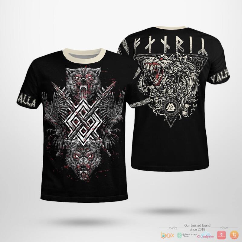 Viking_Fenrir_Wolf_And_Raven_3d_shirt_Hoodie_1