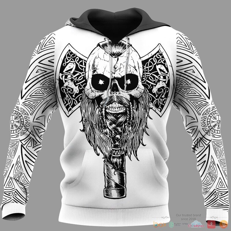 Viking_Hammer_Tree_Axe_3d_shirt_Hoodie