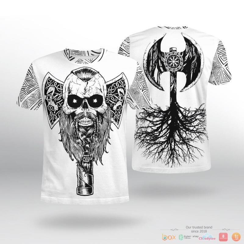 Viking_Hammer_Tree_Axe_3d_shirt_Hoodie_1
