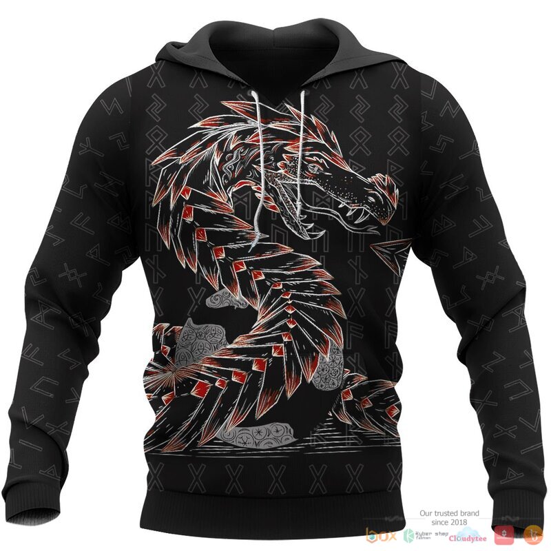 Viking_Odin_And_Jormungandr_3d_shirt_Hoodie