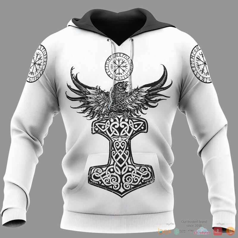 Viking_Raven_Hammer_Vegvisir_Yggdrasil_3d_shirt_Hoodie