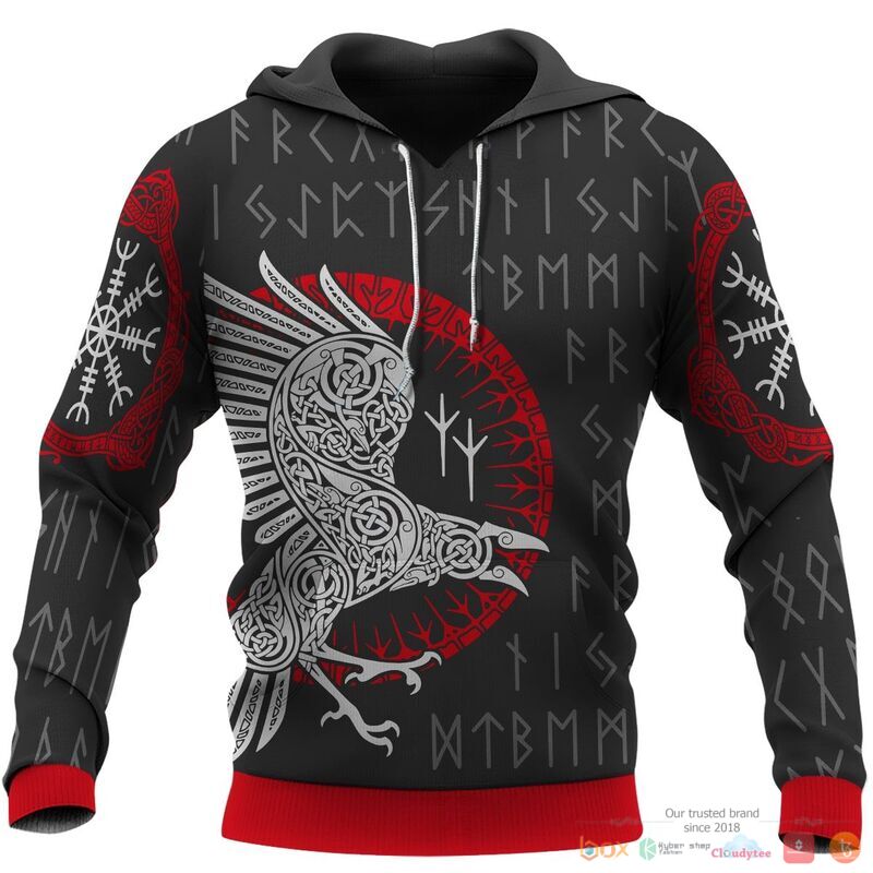 Viking_Raven_Rune_3d_shirt_Hoodie
