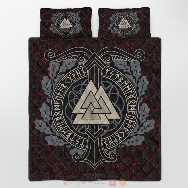 Viking_Ship_Valknut_Quilt_Bedding_Set_1