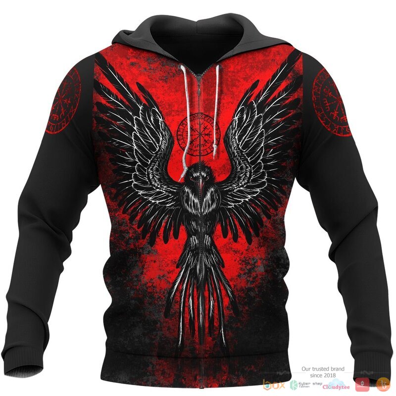 Viking_Viking_Raven_Vegvisir_3d_shirt_Hoodie_1