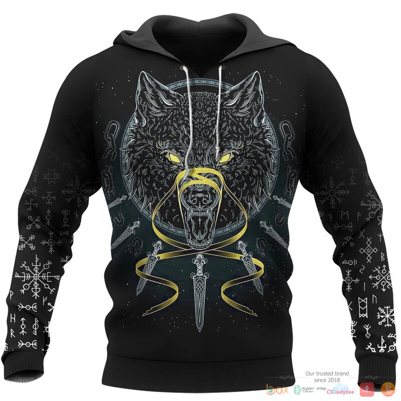 Viking_Wolf_Fenrir_Odin_3d_shirt_Hoodie