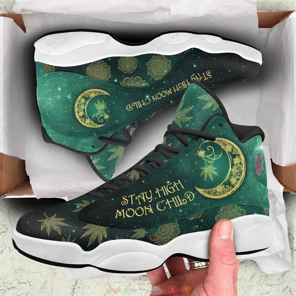 Weed_stay_high_moon_child_Air_Jordan_13_shoes_1