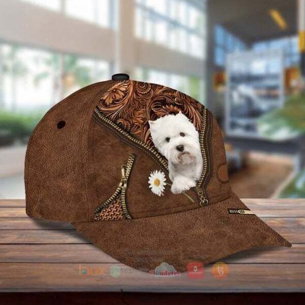 West_Highland_White_Terrier_Holding_Daisy_Cap_Hat_1