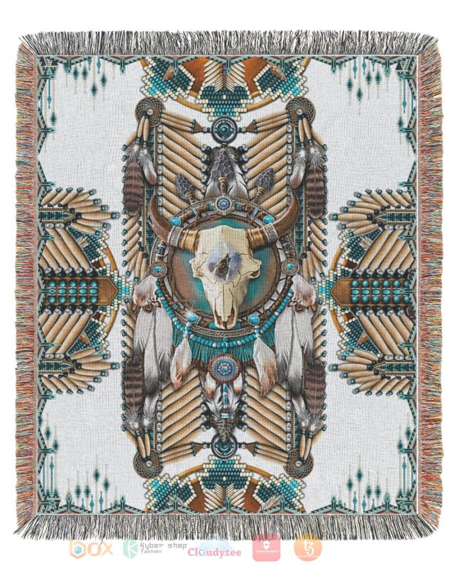 White_Buffalo_Native_American_Pattern_Blanket