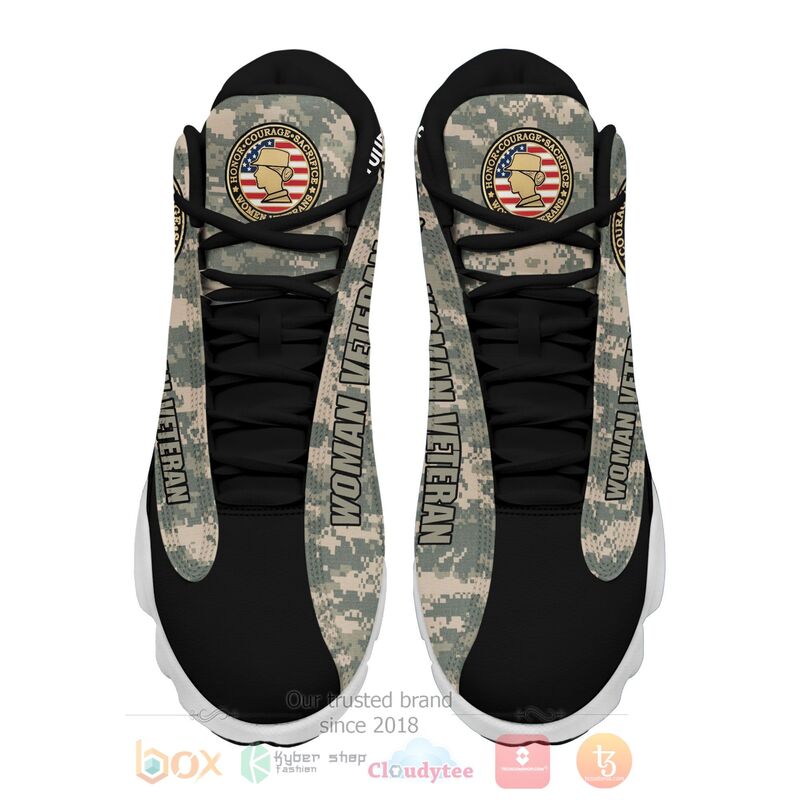 Woman_Veteran_American_Flag_Personalized_Air_Jordan_13_Shoes_1