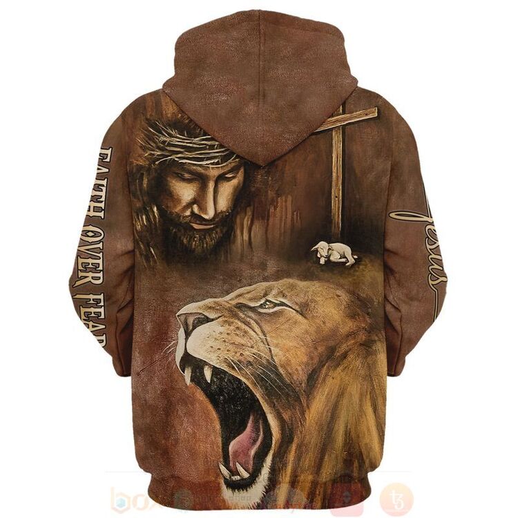Jesus_and_Lion_Faith_Over_Fear_3D_Hoodie_Shirt_1