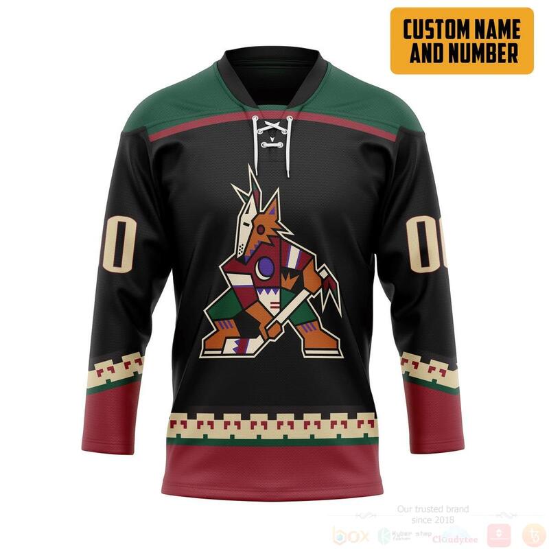 3D_Black_Arizona_Coyotes_NHL_Personalized_Custom_Hockey_Jersey