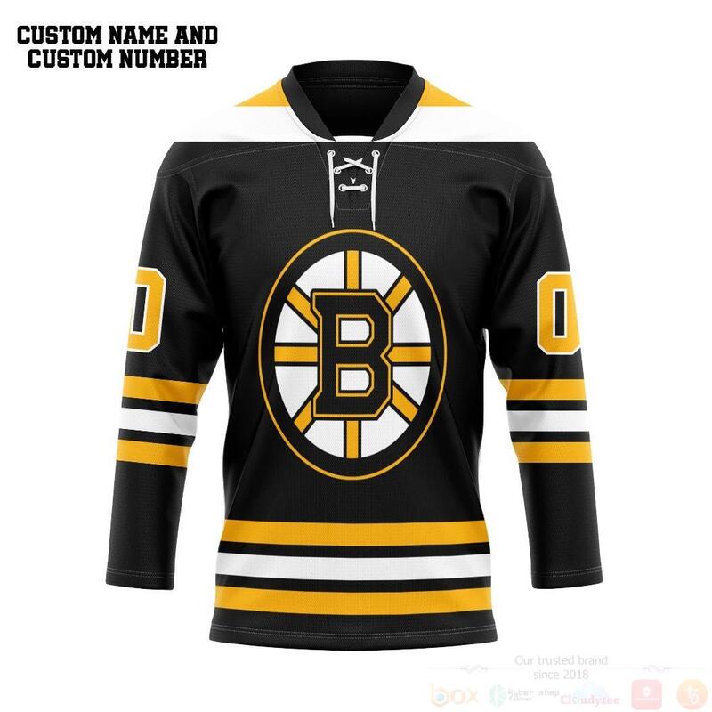 3D_Black_Boston_Bruins_NHL_Personalized_Custom_Black_White_Hockey_Jersey