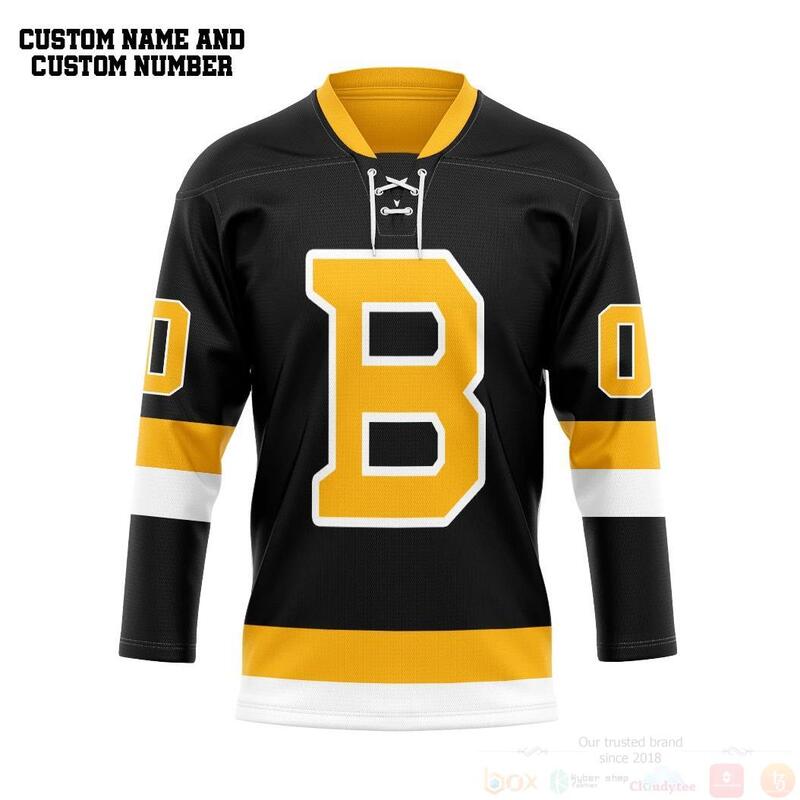 3D_Black_Boston_Bruins_NHL_Personalized_Custom_Hockey_Jersey