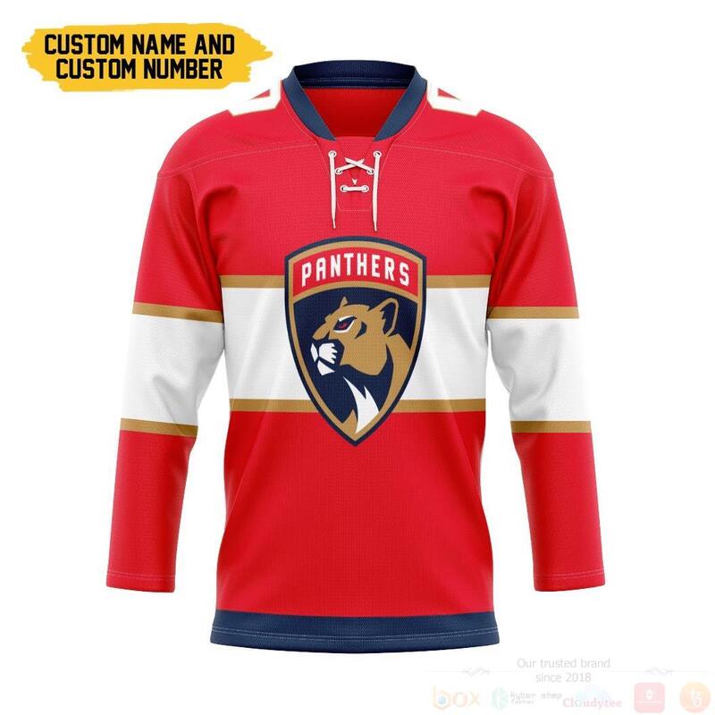 3D_Florida_Panthers_NHL_Personalized_Custom_Red_Hockey_Jersey