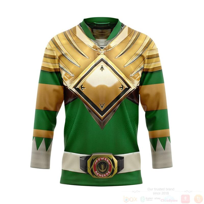 3D_Mighty_Morphin_Green_Power_Rangers_Custom_Hockey_Jersey