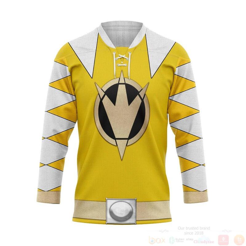 3D_Power_Ranger_Dino_Thunder_Yellow_Custom_Hockey_Jersey