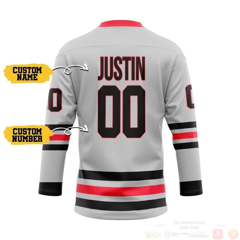 3D_White_Chicago_Blackhawks_NHL_Personalized_Custom_Hockey_Jersey_1