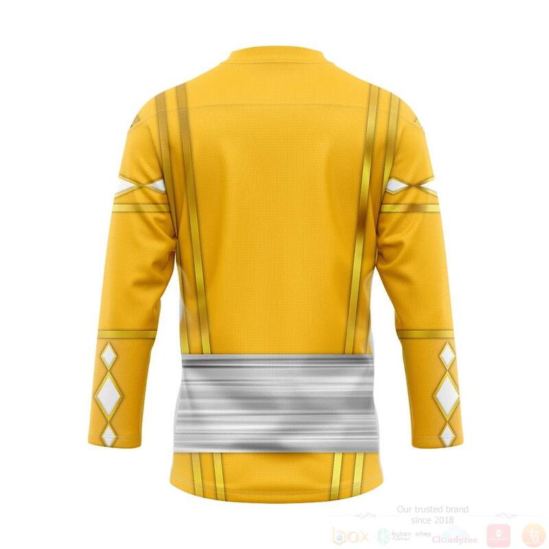 3D_Yellow_Bear_Ninja_Mighty_Morphin_Power_Rangers_Ninjetti_Custom_Hockey_Jersey_1