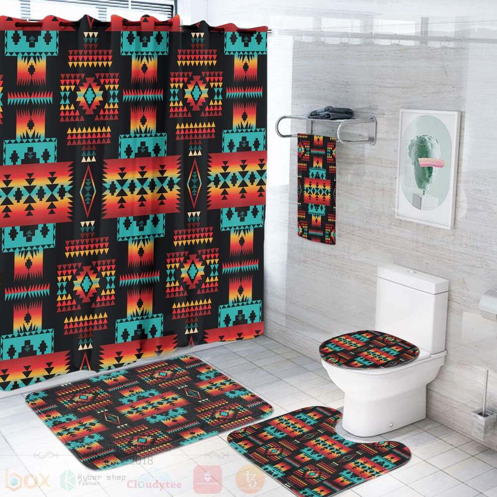 Black_Native_Tribes_Pattern_Bathroom_Set