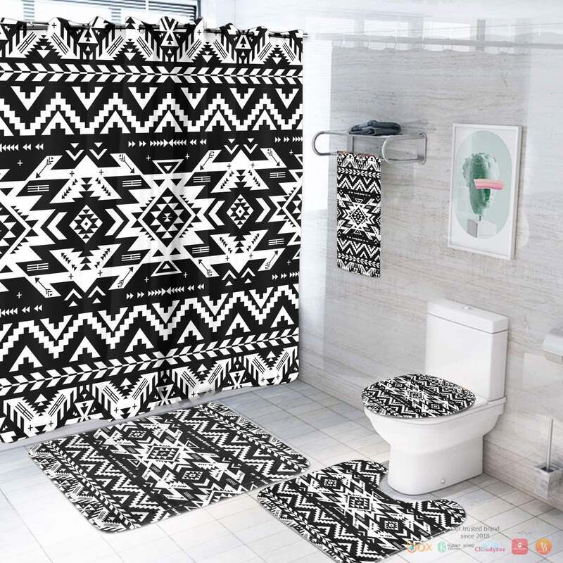 Black_White_Pattern_Native_Native_American_Bathroom_Set