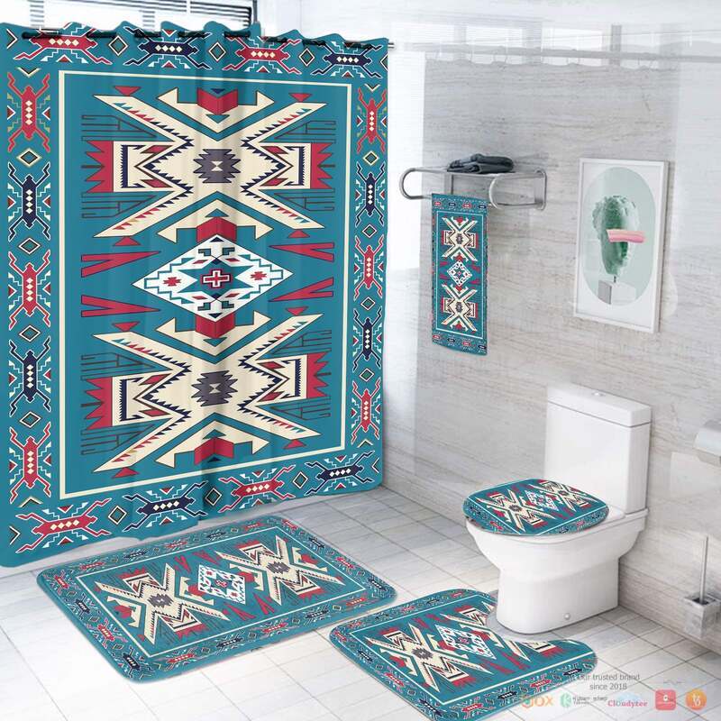 Blue_Pink_Pattern_Native_American_Bathroom_Set