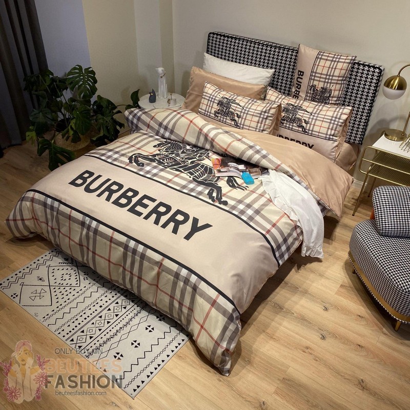 Burberry_Checked_Khaki_15_Bedding_Sets_Duvet_Cover_Sheet_Cover_Pillow_Cases_Luxury_Bedroom_Sets