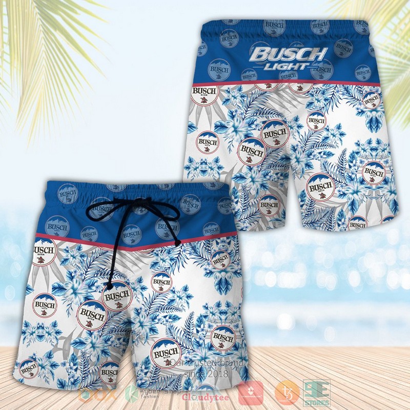 Busch_Light_tropical_plant_beach_shorts