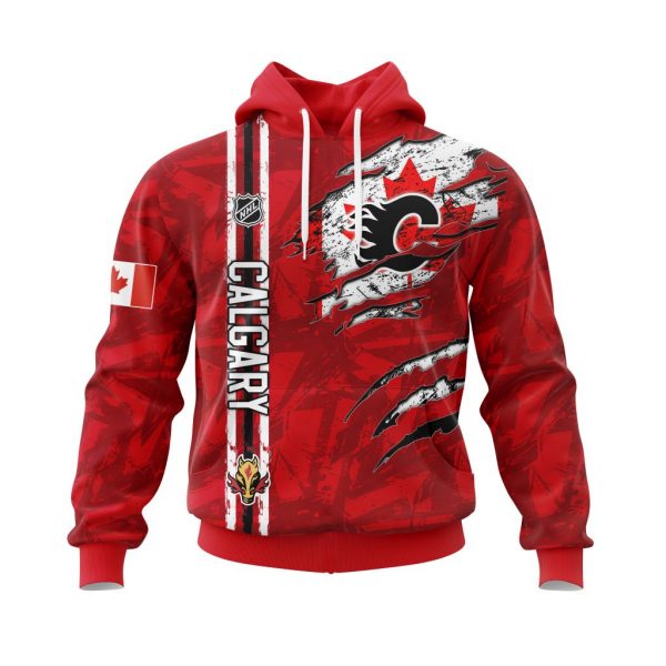 Calgary_Flames_Personalized_NHL_With_Canada_Flag_3d_shirt_hoodie