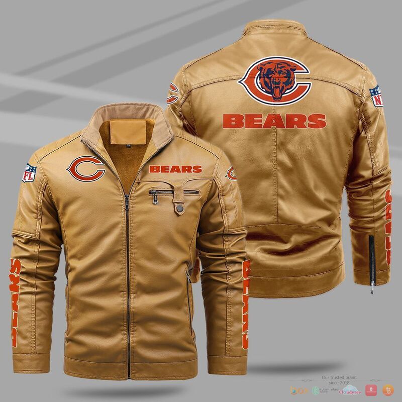 Chicago_Bears_NFL_Trend_Fleece_Leather_Jacket_1