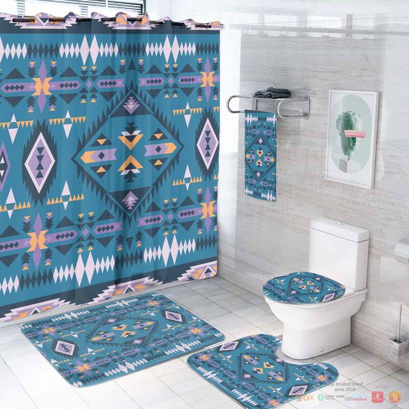 Cyan_Blue_Native_American_Bathroom_Set