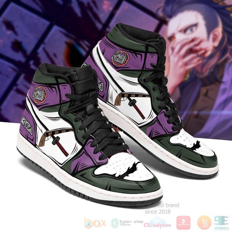 Demon_Slayer_Genya_Sneakers_Nichirin_Sword_Custom_Anime_Air_Jordan_High_Top_Shoes_1