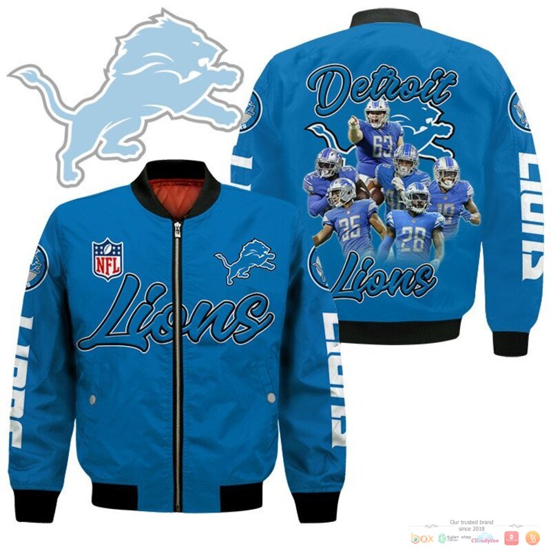 Detroit_Lions_players_NFL_Bomber_Jacket