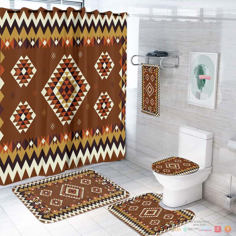 Ethnic_Geometric_Brown_Pattern_Native_American_Bathroom_Set